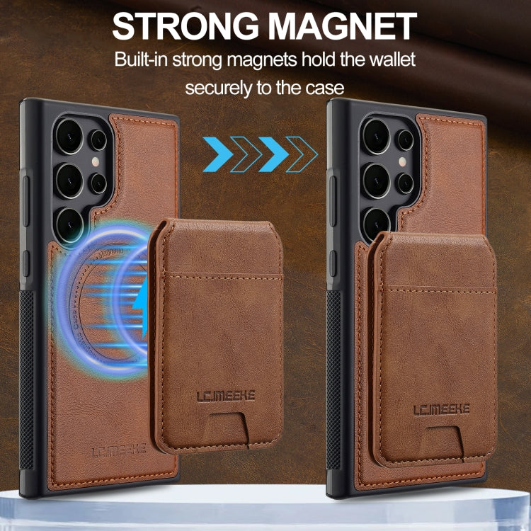 For Samsung Galaxy S22 Ultra 5G LC.IMEEKE L3 Series Detachable RFID Card Bag Magsafe Phone Case