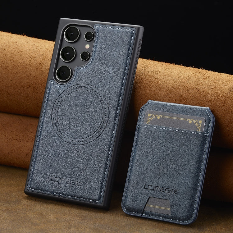 For Samsung Galaxy S22 Ultra 5G LC.IMEEKE L3 Series Detachable RFID Card Bag Magsafe Phone Case