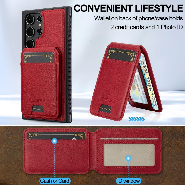 For Samsung Galaxy S22 Ultra 5G LC.IMEEKE L3 Series Detachable RFID Card Bag Magsafe Phone Case