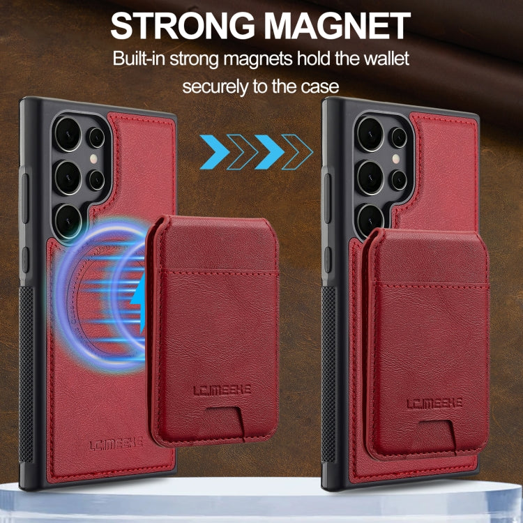 For Samsung Galaxy S22 Ultra 5G LC.IMEEKE L3 Series Detachable RFID Card Bag Magsafe Phone Case