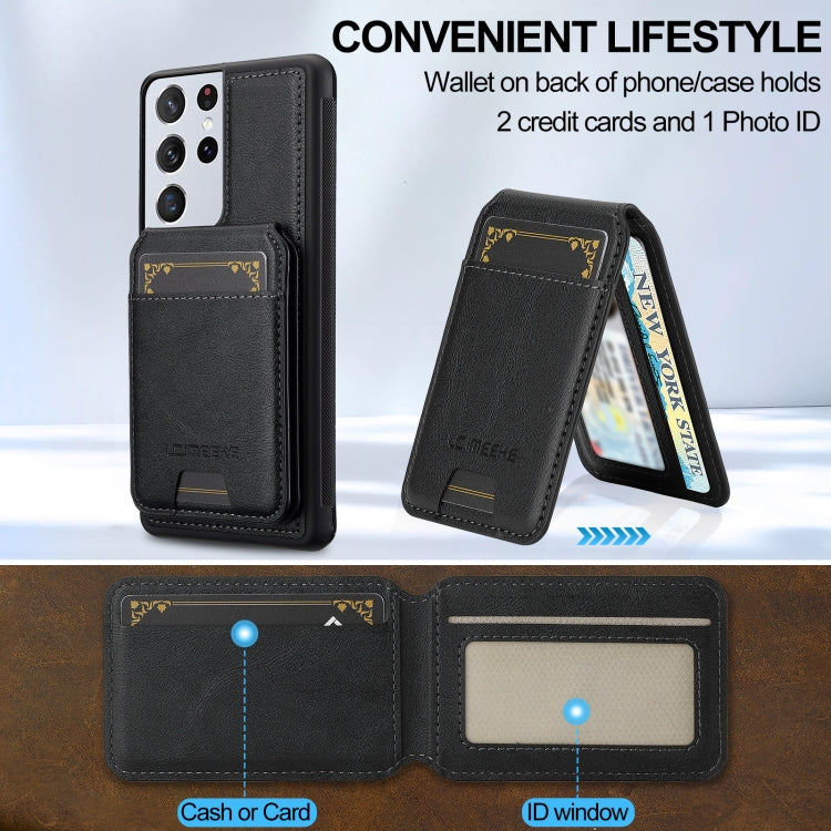 For Samsung Galaxy S21 Ultra 5G LC.IMEEKE L3 Series Detachable RFID Card Bag Magsafe Phone Case