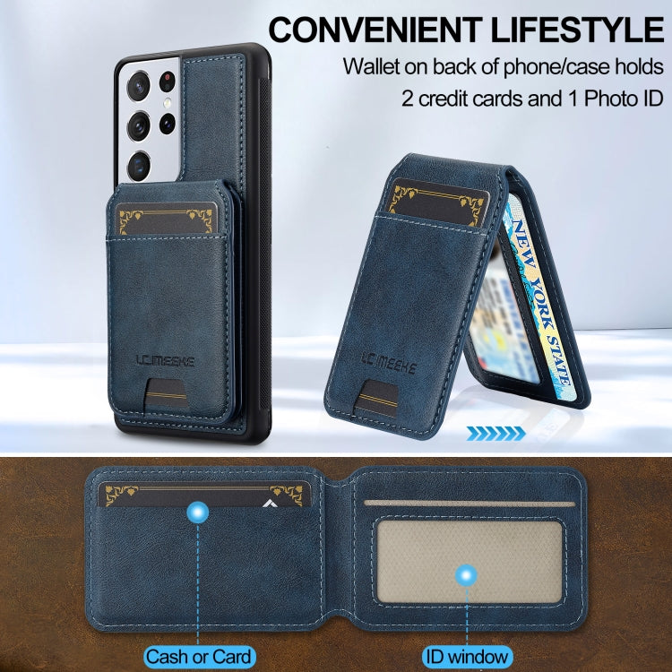 For Samsung Galaxy S21 Ultra 5G LC.IMEEKE L3 Series Detachable RFID Card Bag Magsafe Phone Case
