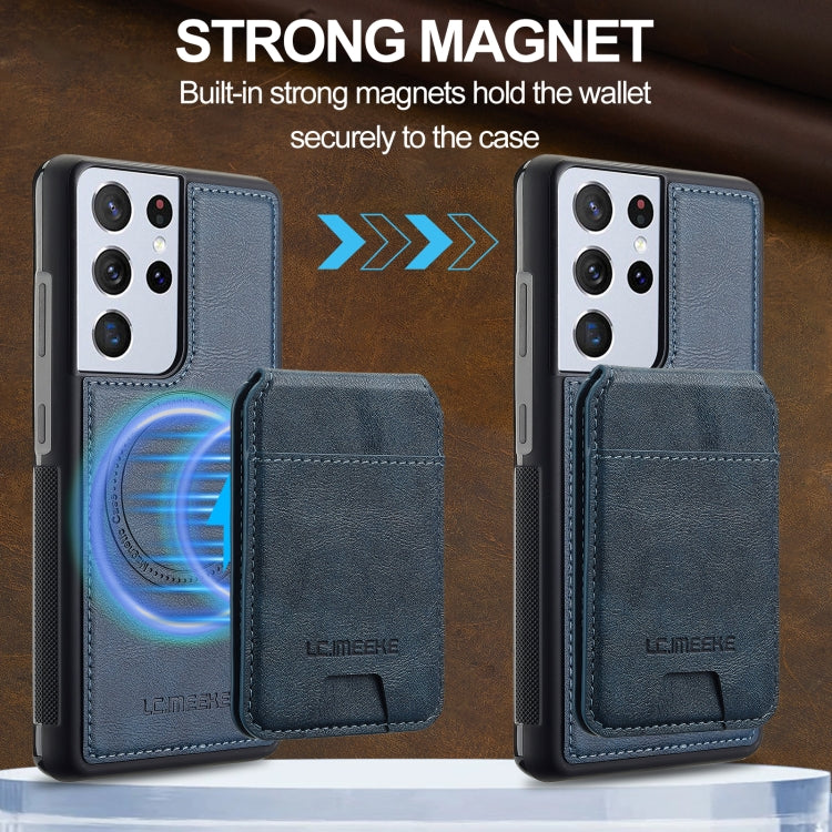 For Samsung Galaxy S21 Ultra 5G LC.IMEEKE L3 Series Detachable RFID Card Bag Magsafe Phone Case