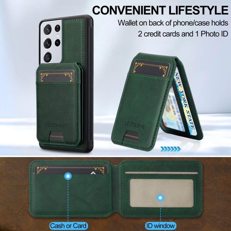 For Samsung Galaxy S21 Ultra 5G LC.IMEEKE L3 Series Detachable RFID Card Bag Magsafe Phone Case
