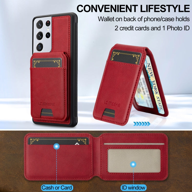 For Samsung Galaxy S21 Ultra 5G LC.IMEEKE L3 Series Detachable RFID Card Bag Magsafe Phone Case