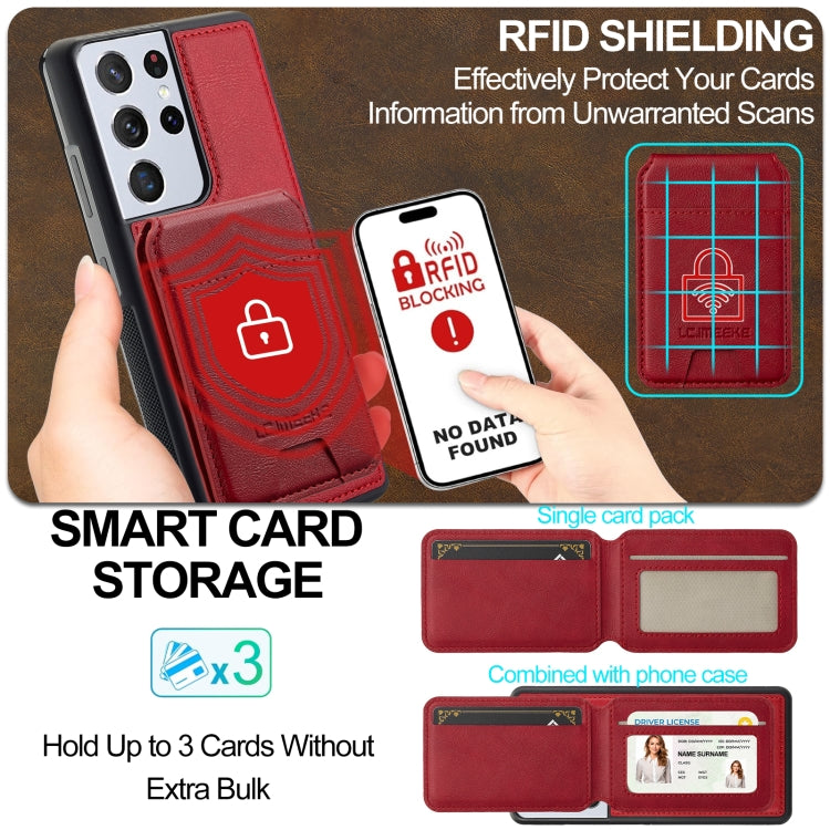 For Samsung Galaxy S21 Ultra 5G LC.IMEEKE L3 Series Detachable RFID Card Bag Magsafe Phone Case