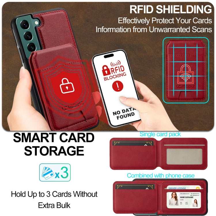 For Samsung Galaxy S21+ 5G LC.IMEEKE L3 Series Detachable RFID Card Bag Magsafe Phone Case