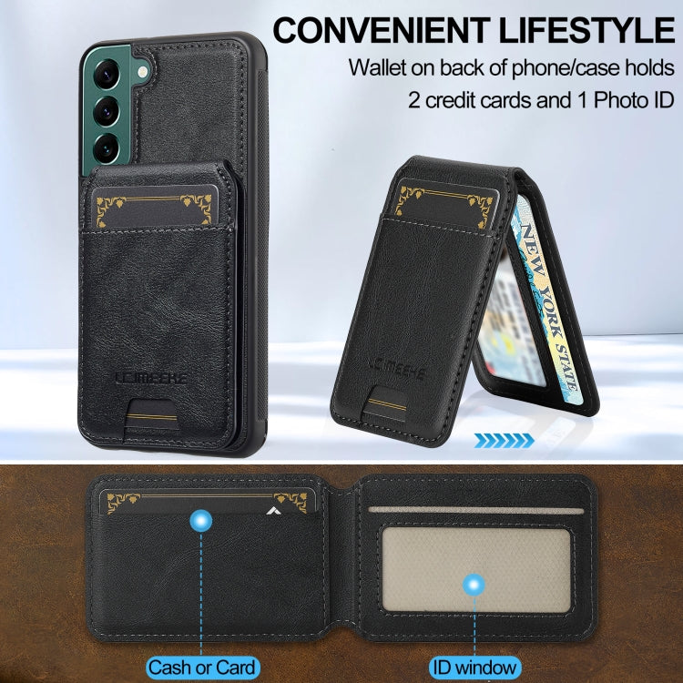 For Samsung Galaxy S22+ 5G LC.IMEEKE L3 Series Detachable RFID Card Bag Magsafe Phone Case