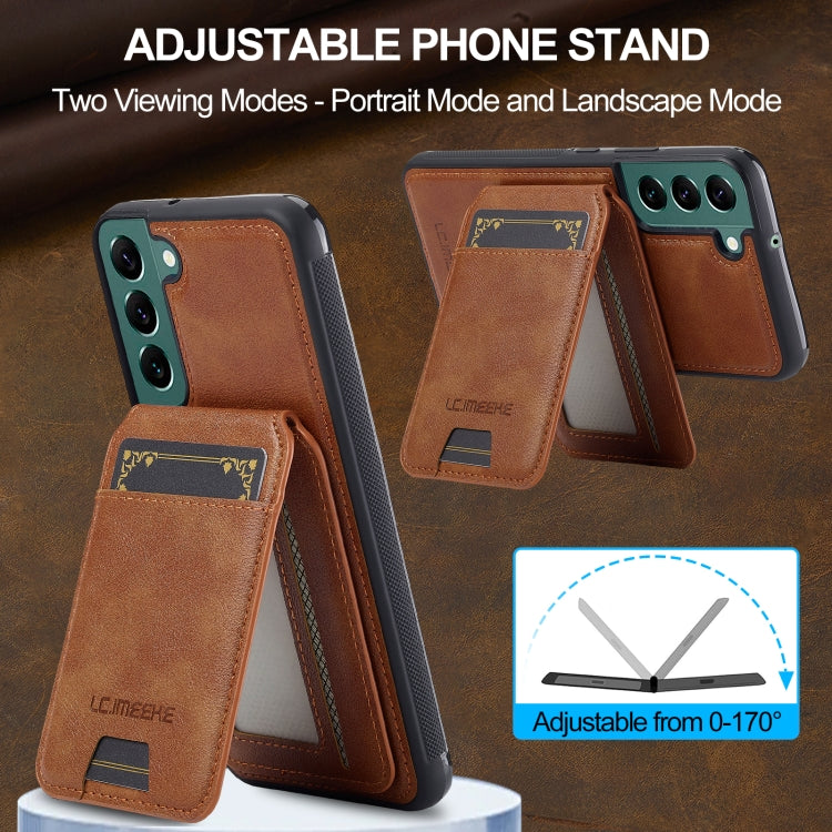 For Samsung Galaxy S21 FE 5G LC.IMEEKE L3 Series Detachable RFID Card Bag Magsafe Phone Case
