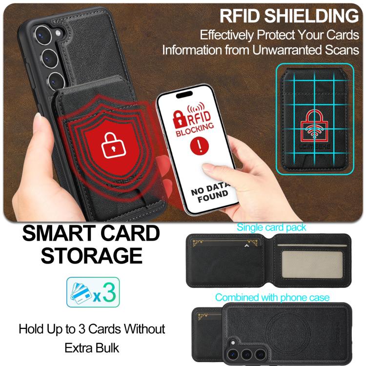 For Samsung Galaxy S25+ 5G LC.IMEEKE L3 Series Detachable RFID Card Bag Magsafe Phone Case