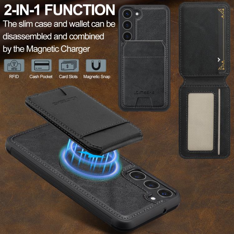 For Samsung Galaxy S25+ 5G LC.IMEEKE L3 Series Detachable RFID Card Bag Magsafe Phone Case