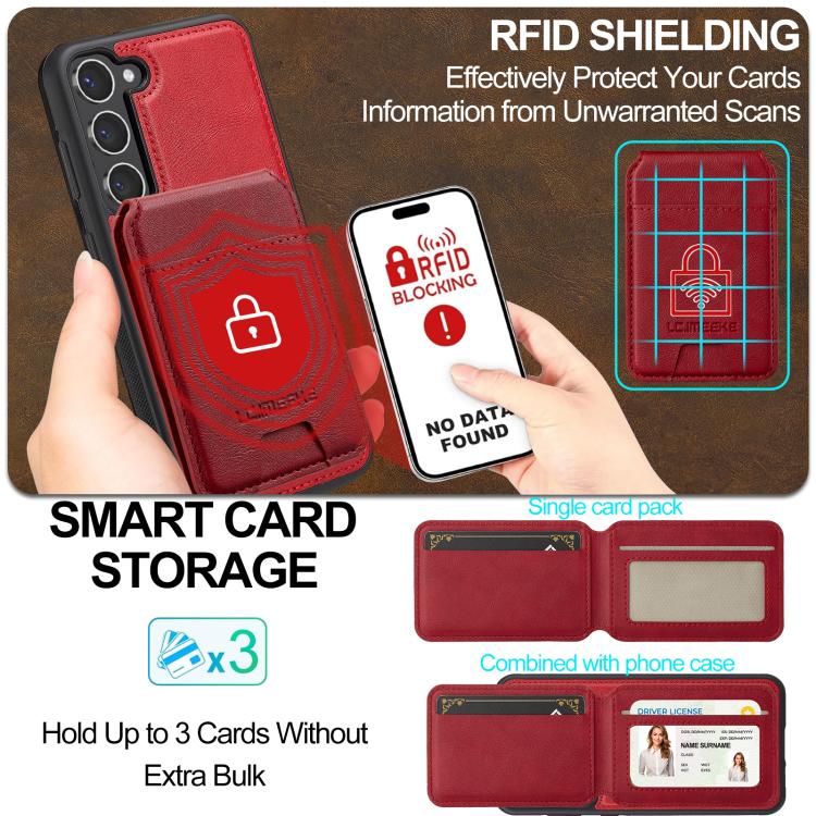 For Samsung Galaxy S25+ 5G LC.IMEEKE L3 Series Detachable RFID Card Bag Magsafe Phone Case