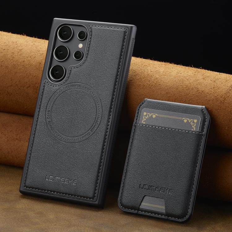 For Samsung Galaxy S25 Ultra 5G LC.IMEEKE L3 Series Detachable RFID Card Bag Magsafe Phone Case