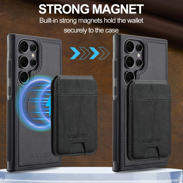 For Samsung Galaxy S25 Ultra 5G LC.IMEEKE L3 Series Detachable RFID Card Bag Magsafe Phone Case