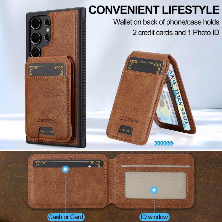 For Samsung Galaxy S25 Ultra 5G LC.IMEEKE L3 Series Detachable RFID Card Bag Magsafe Phone Case