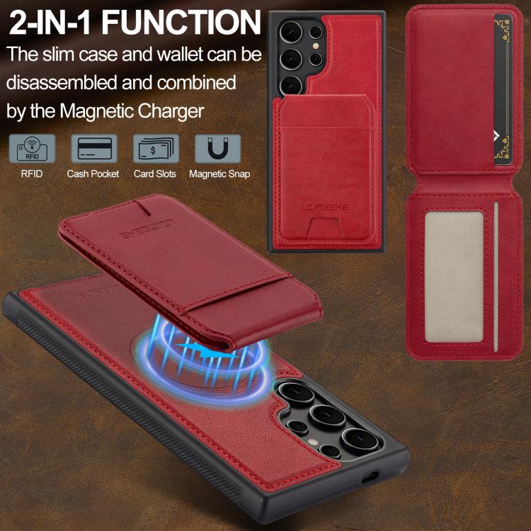 For Samsung Galaxy S25 Ultra 5G LC.IMEEKE L3 Series Detachable RFID Card Bag Magsafe Phone Case