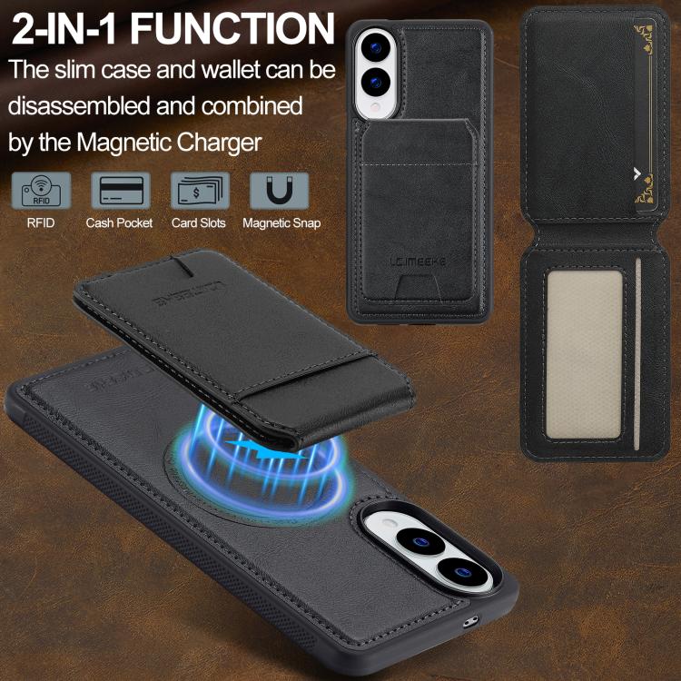 For Samsung Galaxy S25 Edge 5G LC.IMEEKE L3 Series Detachable RFID Card Bag Magsafe Phone Case