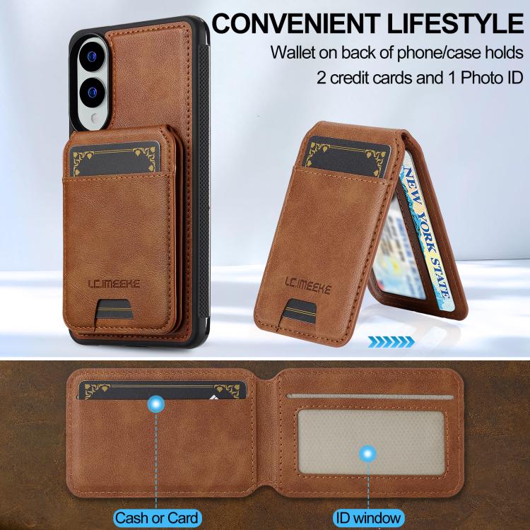 For Samsung Galaxy S25 Edge 5G LC.IMEEKE L3 Series Detachable RFID Card Bag Magsafe Phone Case