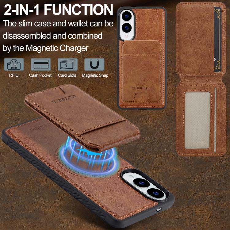For Samsung Galaxy S25 Edge 5G LC.IMEEKE L3 Series Detachable RFID Card Bag Magsafe Phone Case