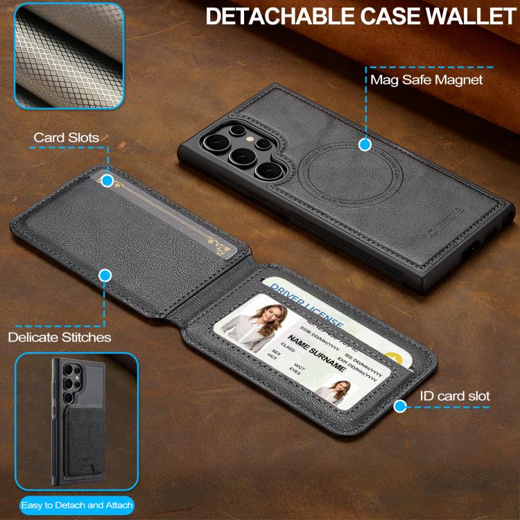 For Samsung Galaxy S26 Ultra 5G LC.IMEEKE L3 Series Detachable RFID Card Bag Magsafe Phone Case