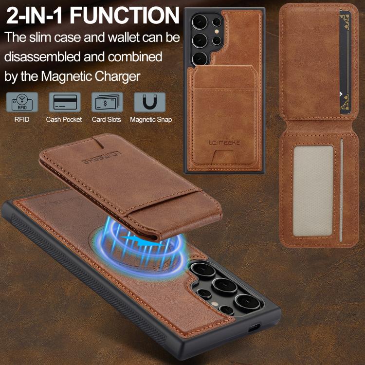 For Samsung Galaxy S26 Ultra 5G LC.IMEEKE L3 Series Detachable RFID Card Bag Magsafe Phone Case