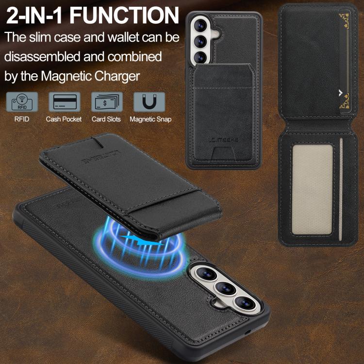 For Samsung Galaxy S26+ 5G LC.IMEEKE L3 Series Detachable RFID Card Bag Magsafe Phone Case