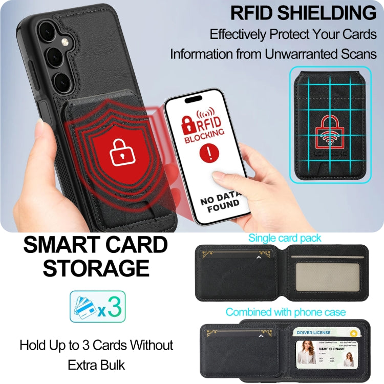 For Samsung Galaxy A55 5G LC.IMEEKE L3 Series Detachable RFID Card Bag Magsafe Phone Case