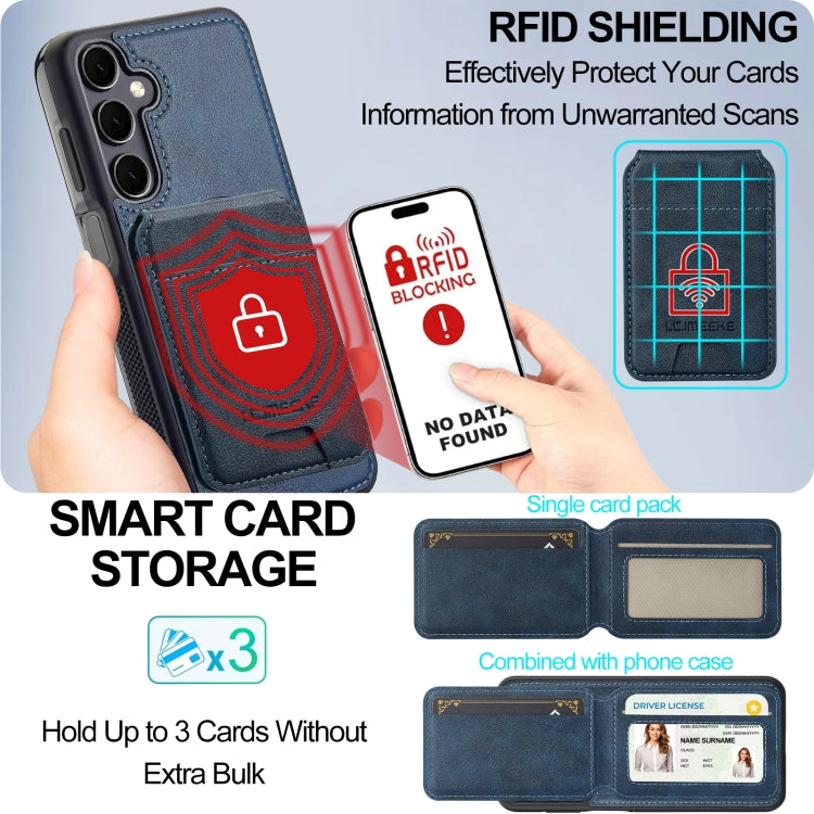 For Samsung Galaxy A55 5G LC.IMEEKE L3 Series Detachable RFID Card Bag Magsafe Phone Case