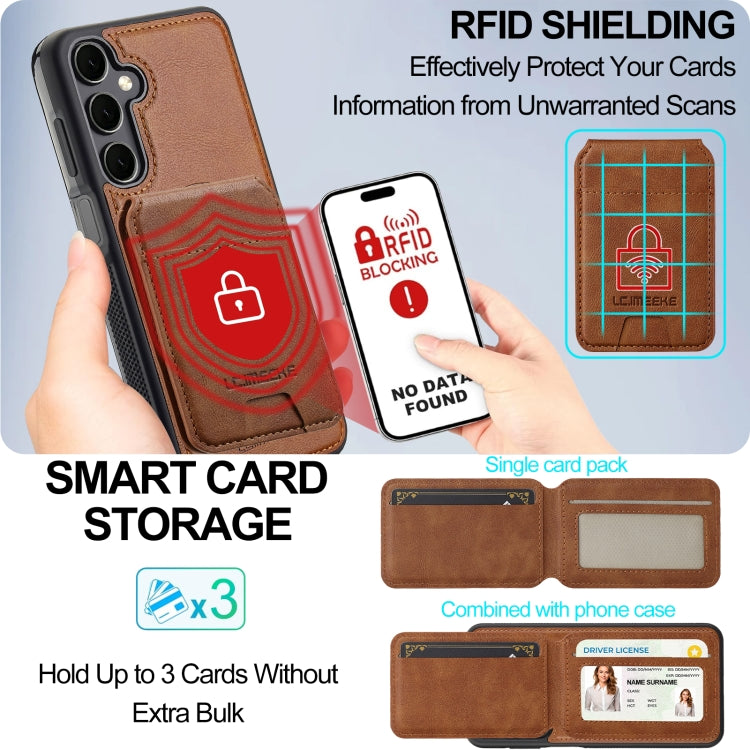 For Samsung Galaxy A35 5G LC.IMEEKE L3 Series Detachable RFID Card Bag Magsafe Phone Case
