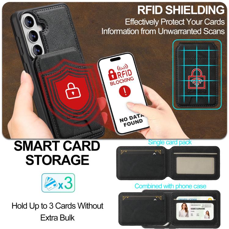 For Samsung Galaxy A57 5G LC.IMEEKE L3 Series Detachable RFID Card Bag Magsafe Phone Case