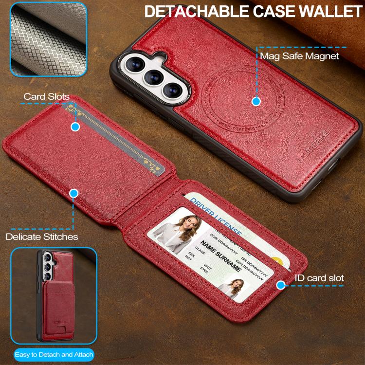 For Samsung Galaxy A57 5G LC.IMEEKE L3 Series Detachable RFID Card Bag Magsafe Phone Case