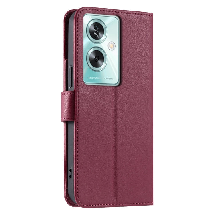 For OPPO A79 5G Global Ring Buckle Rhombic Leather Phone Case