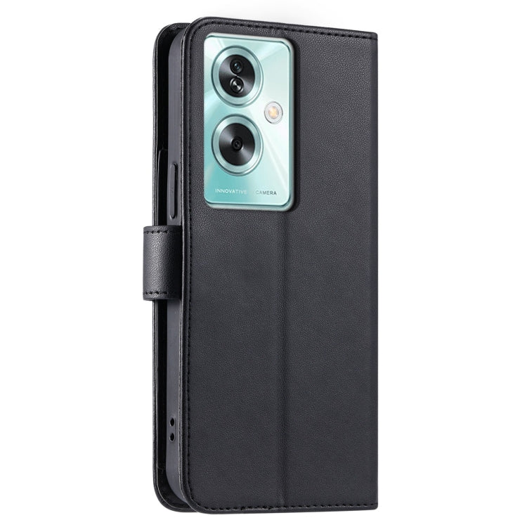 For OPPO A79 5G Global Ring Buckle Rhombic Leather Phone Case