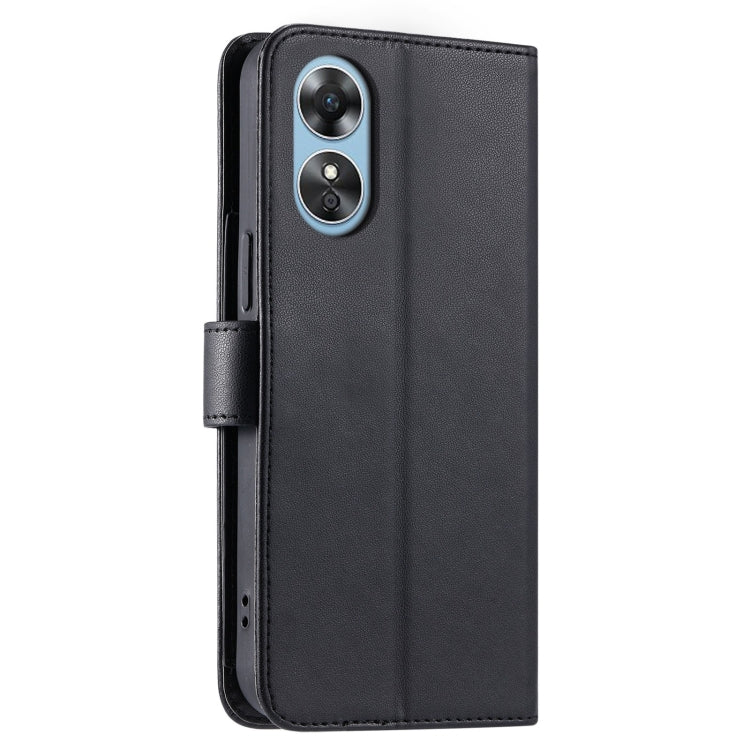 For OPPO A58 4G Global Ring Buckle Rhombic Leather Phone Case