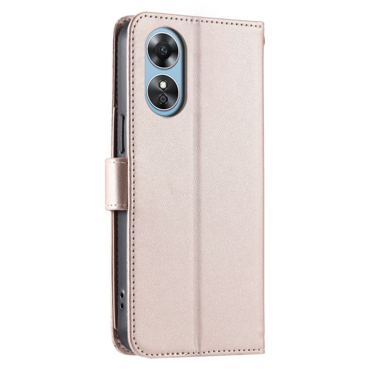 For OPPO A58 4G Global Ring Buckle Rhombic Leather Phone Case