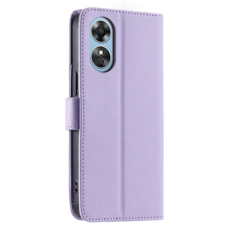 For OPPO A58 4G Global Ring Buckle Rhombic Leather Phone Case