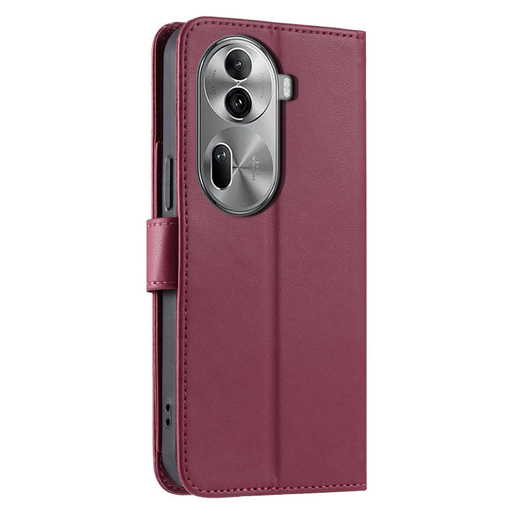 For OPPO Reno11 Pro 5G Global Ring Buckle Rhombic Leather Phone Case