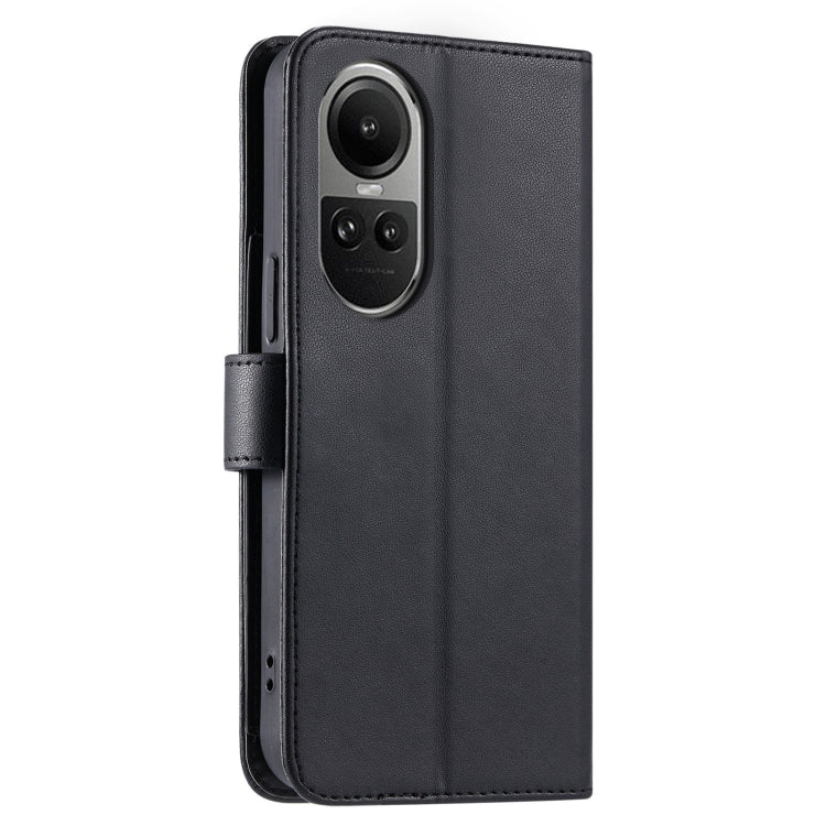 For OPPO Reno10 /10 Pro 5G Global Ring Buckle Rhombic Leather Phone Case