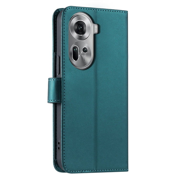 For OPPO Reno11 5G Global Ring Buckle Rhombic Leather Phone Case