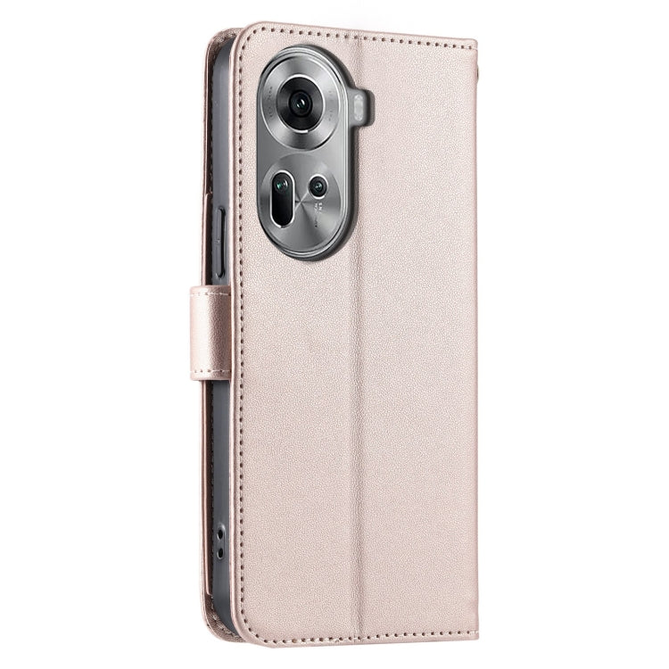 For OPPO Reno11 5G Global Ring Buckle Rhombic Leather Phone Case