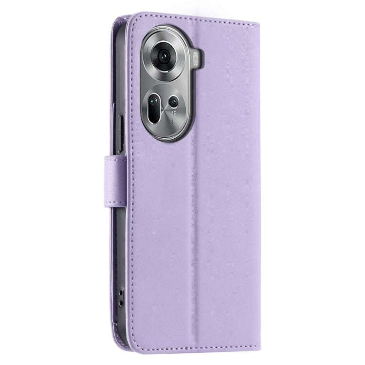For OPPO Reno11 5G Global Ring Buckle Rhombic Leather Phone Case