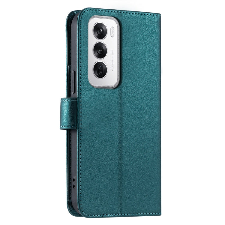 For OPPO Reno12 5G Global Ring Buckle Rhombic Leather Phone Case