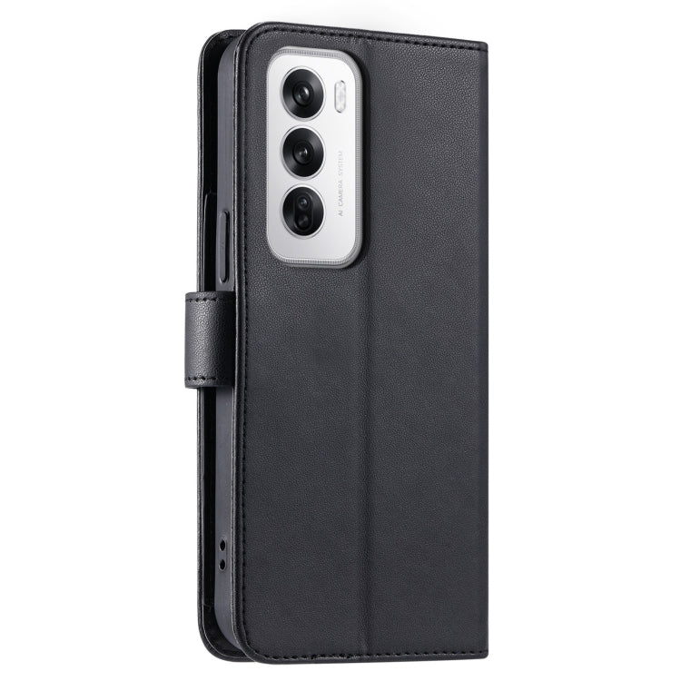 For OPPO Reno12 5G Global Ring Buckle Rhombic Leather Phone Case