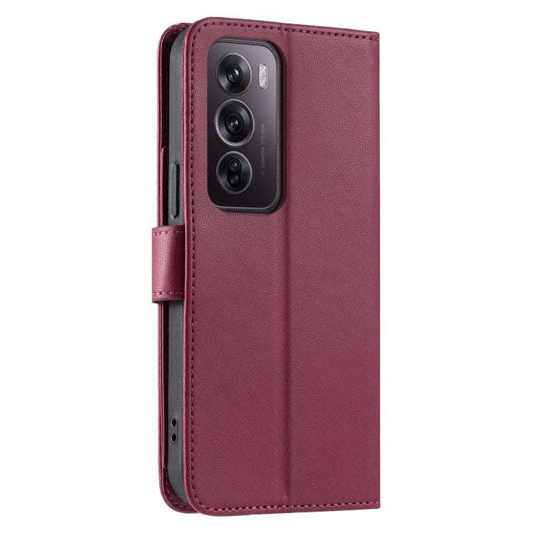 For OPPO Reno12 Pro 5G Global Ring Buckle Rhombic Leather Phone Case