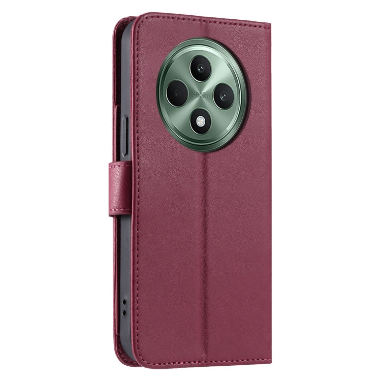 For OPPO Reno12 F 4G Global Ring Buckle Rhombic Leather Phone Case