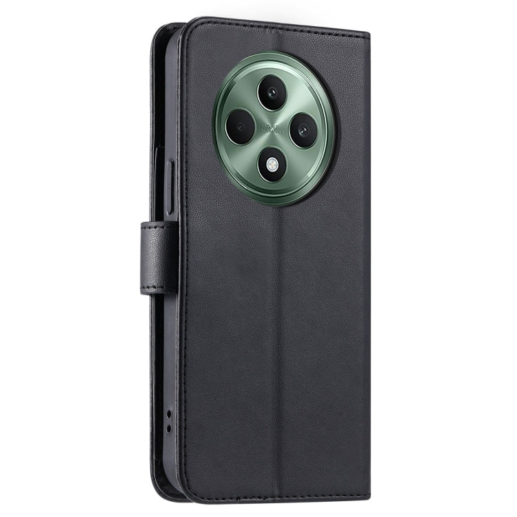 For OPPO Reno12 F 4G Global Ring Buckle Rhombic Leather Phone Case