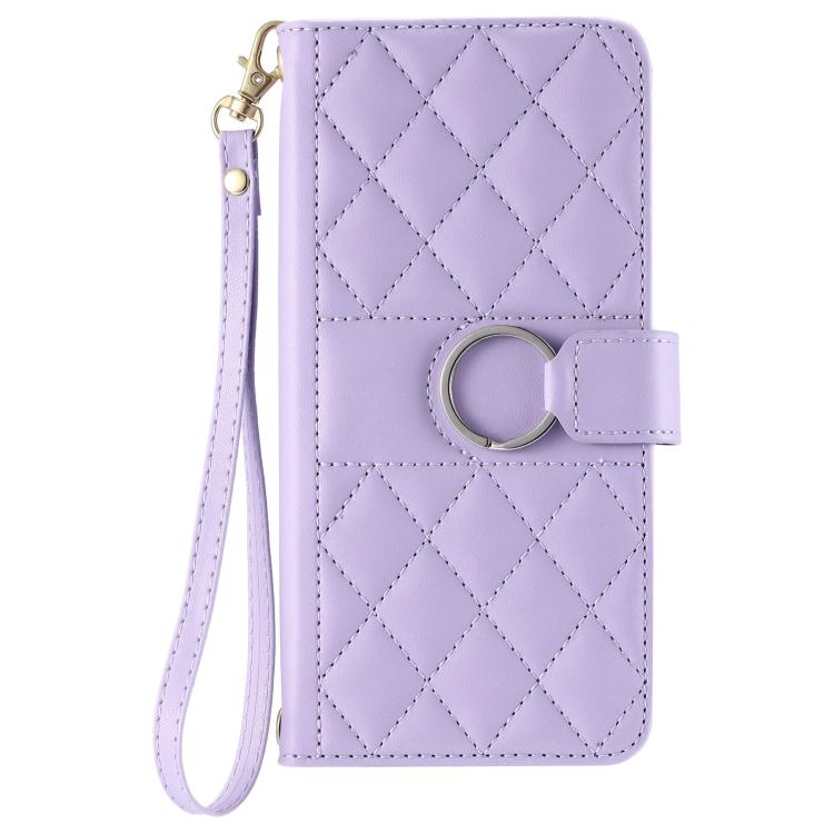 For OPPO A3 4G / 5G / A60 5G Ring Buckle Rhombic Leather Phone Case