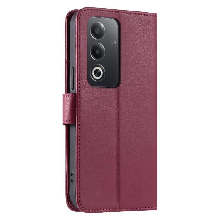 For OPPO A80 5G / A3 Pro Ring Buckle Rhombic Leather Phone Case