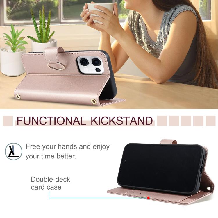 For OPPO Reno13 5G Ring Buckle Rhombic Leather Phone Case