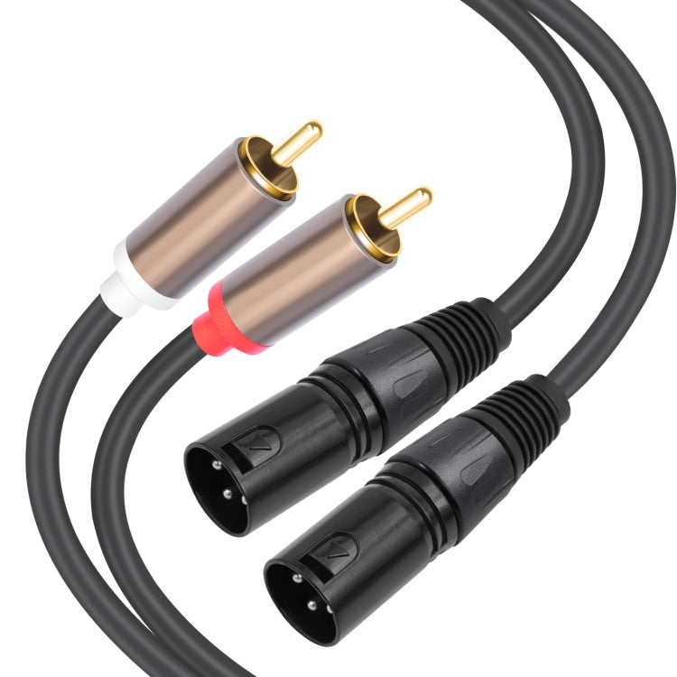 2 RCA Male to 2 XLR Male Audio Balance Cable, Length:3m - Black